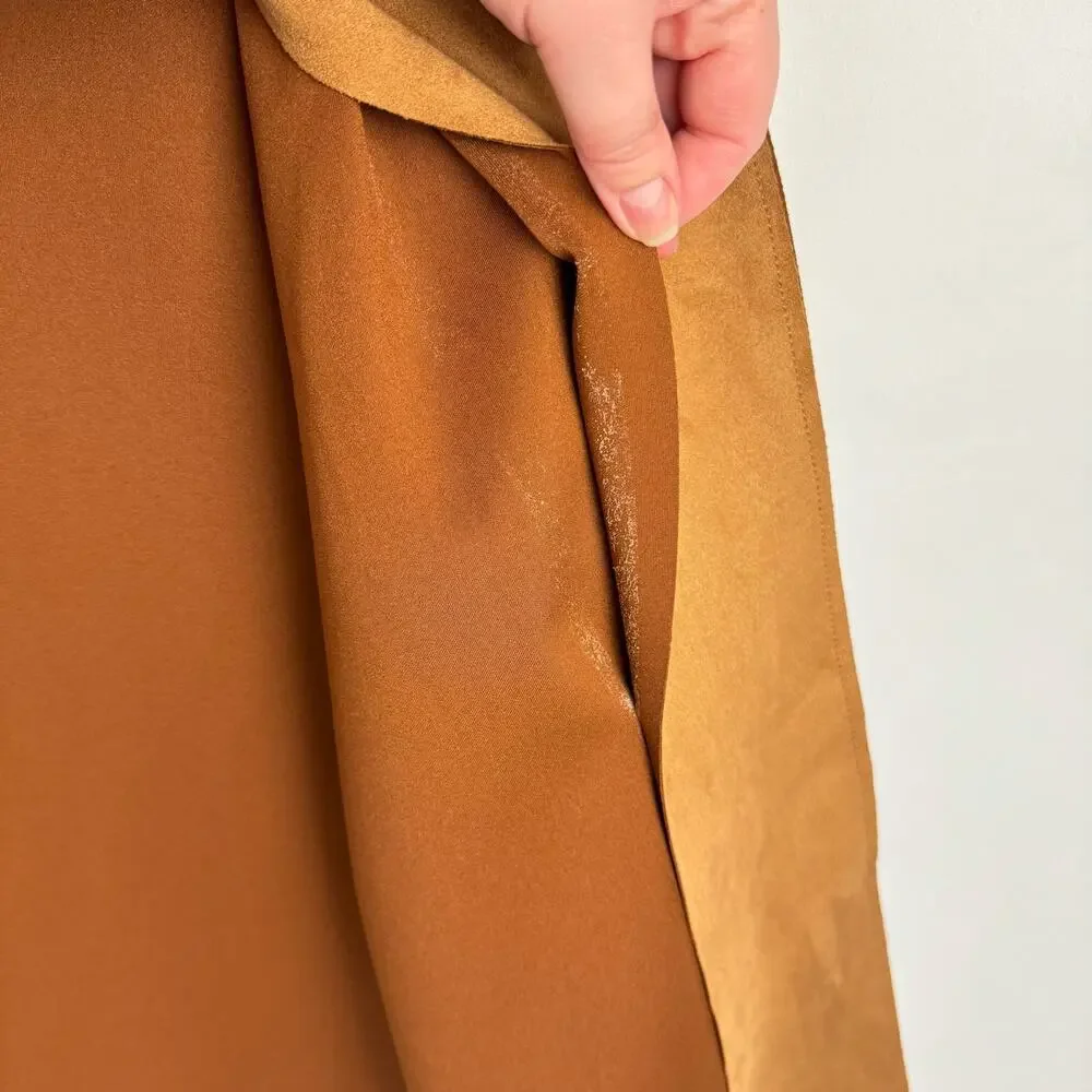 Premise Tan Faux Leather Suede Open Front Pocket‎ Soft Lightweight Jacket Sz XL
